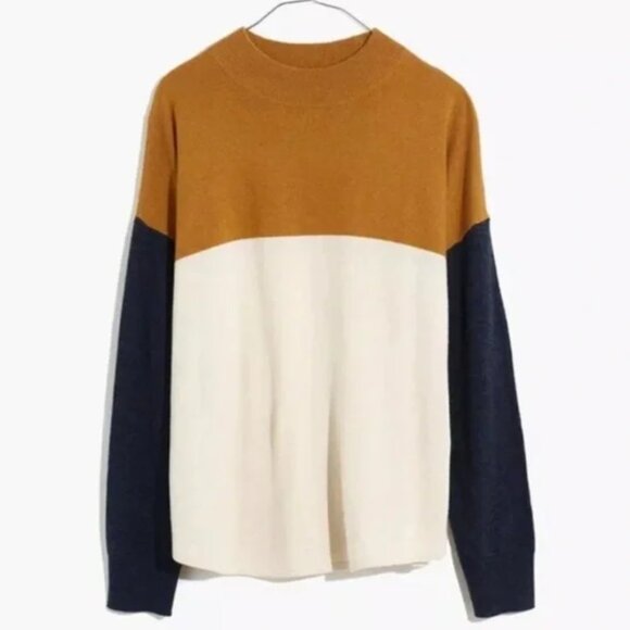 Madewell Ashbury Earthy Retro Preppy Y2K Grandma Boho Mockneck Sweater M - Picture 3 of 7